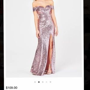 NWT B. Darlin off the shoulder sequined prom dress